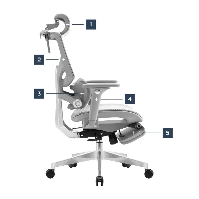 Expert 8.7 Grey Mesh Ergonomic Gaming Chair 14
