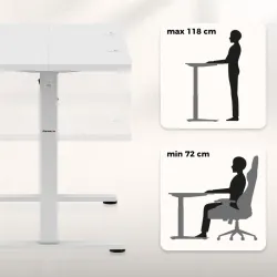 Hero 8.1 White Electric Gaming Desk 120x60cm – view 2