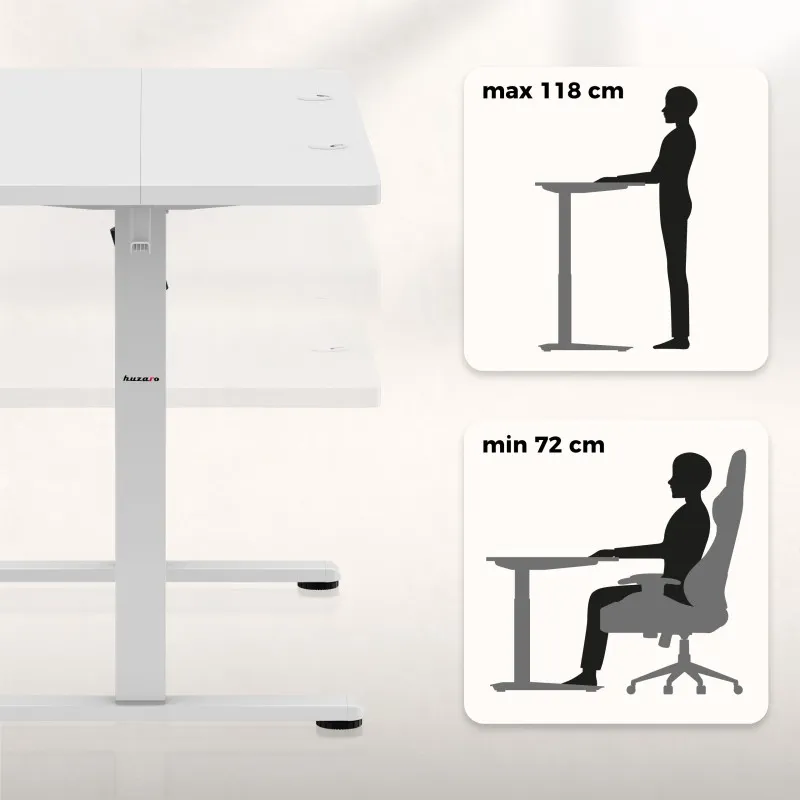 Hero 8.1 White Electric Gaming Desk 120x60cm – view 2