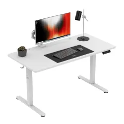 Leader 7.3 White Electric Gaming Desk 140 cm