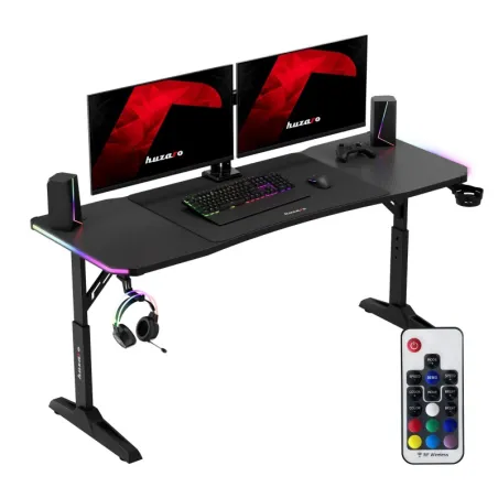Hero 4.6 RGB gaming desk 160 cm black with LED lighting