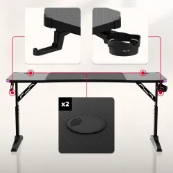 Hero 4.6 RGB Gaming Desk 160 cm Black – view 7
