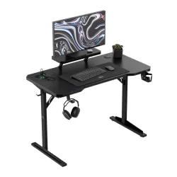 Leader 5.1 Gaming Desk with Monitor Shelf Black 115 cm
