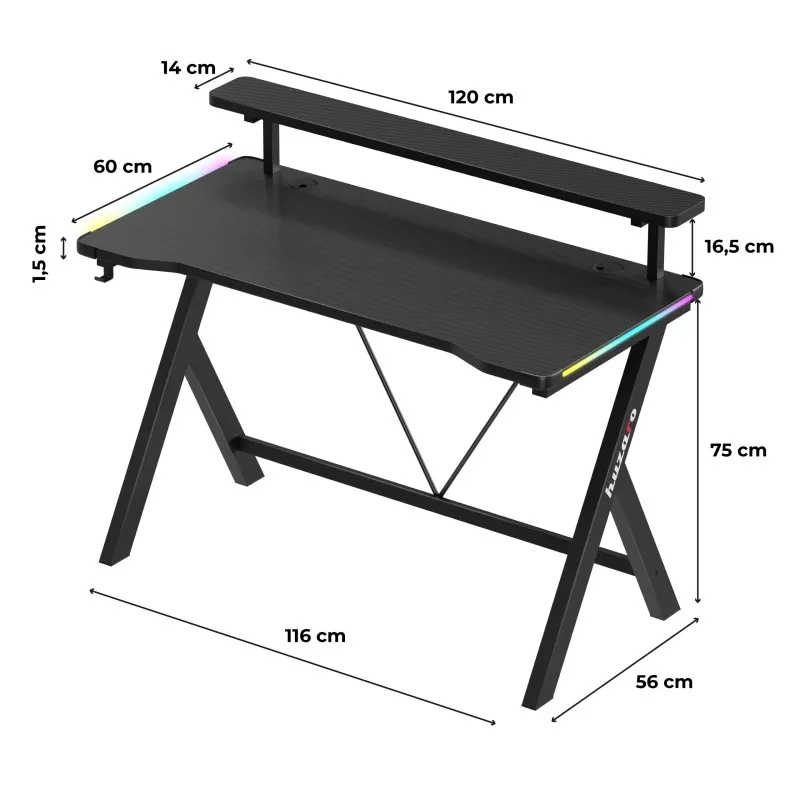 Hero 1.9 RGB Gaming Desk 120 cm – view 13