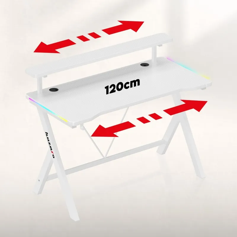 Hero 1.9 RGB Gaming Desk White 120 cm – view 13