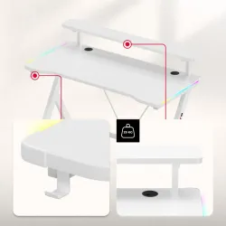 Hero 1.9 RGB Gaming Desk White 120 cm – view 15