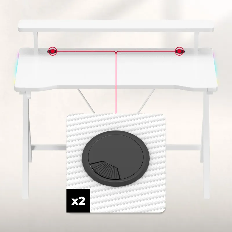 Hero 1.9 RGB Gaming Desk White 120 cm – view 16