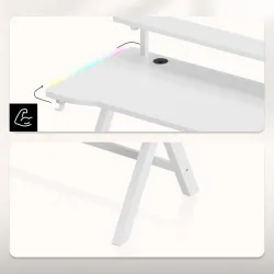 Hero 1.9 RGB Gaming Desk White 120 cm – view 17