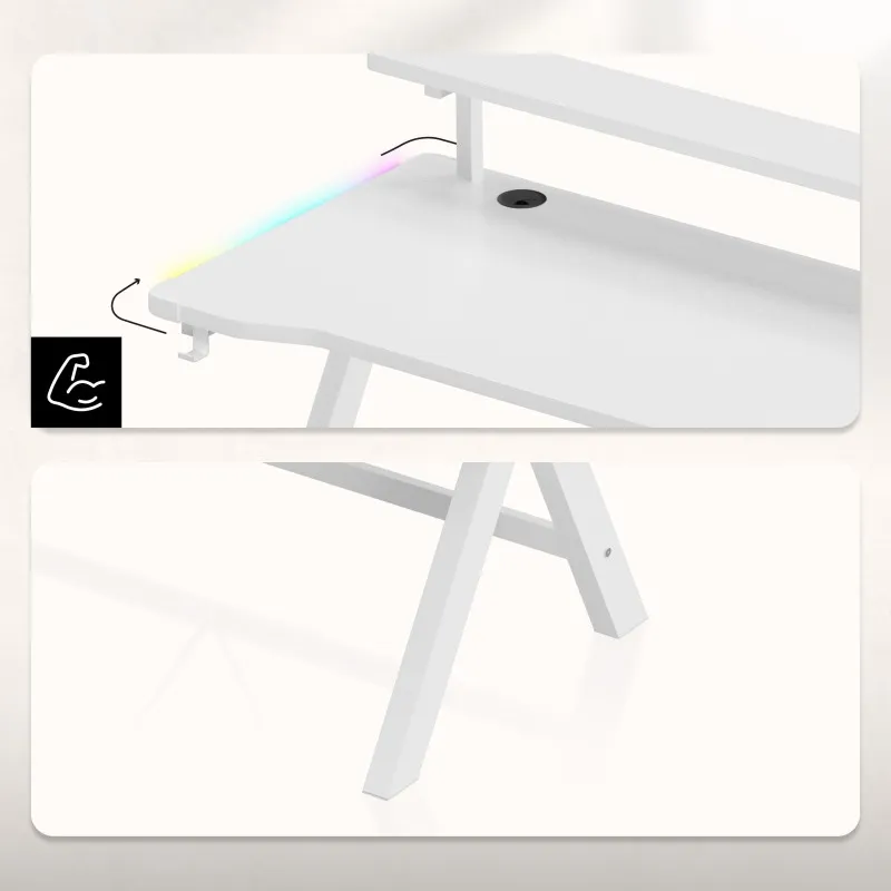 Hero 1.9 RGB Gaming Desk White 120 cm – view 17