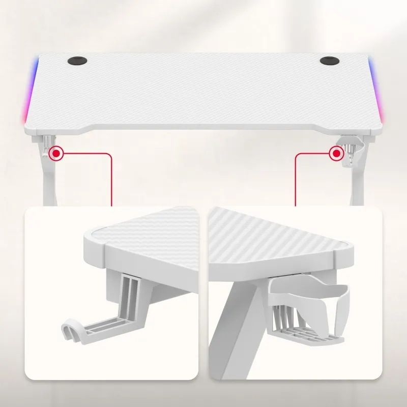 Hero 2.3 RGB White Gaming Desk 120 cm – view 12