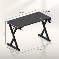 Hero 2.3 RGB Gaming Desk 120 cm with LED Lighting – view 10