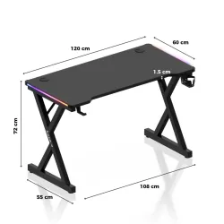 Hero 2.3 RGB Gaming Desk 120 cm with LED Lighting – view 11