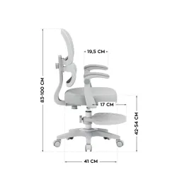 Junior 4.4 Grey Ergonomic Office Chair for Kids – view 3