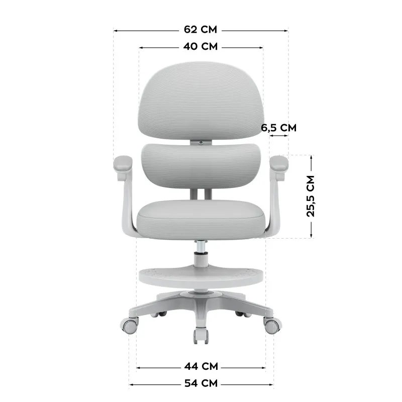 Junior 4.4 Grey Ergonomic Office Chair for Kids – view 4