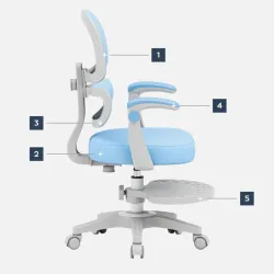 Junior 4.4 Blue Ergonomic Office Chair for Kids – view 13
