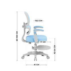 Junior 4.4 Blue Ergonomic Office Chair for Kids – view 15