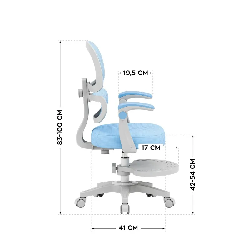 Junior 4.4 Blue Ergonomic Office Chair for Kids – view 15