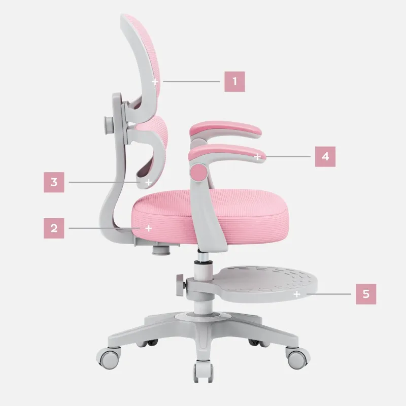 Junior 4.4 Pink Ergonomic Office Chair for Kids – view 14