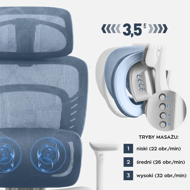 Visioner 6.1 Grey Office Chair with Massage 2