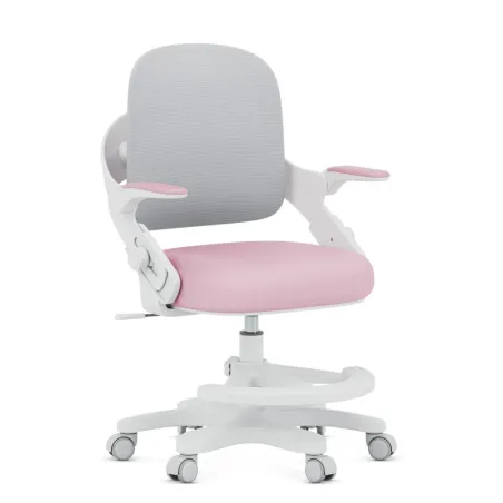 Children's office chair in pink-grey, comfortable and stylish design