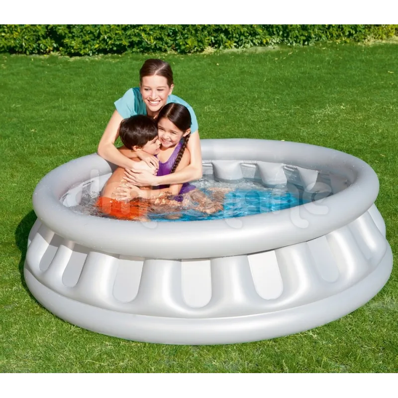 Blue inflatable pool, great for the garden or beach