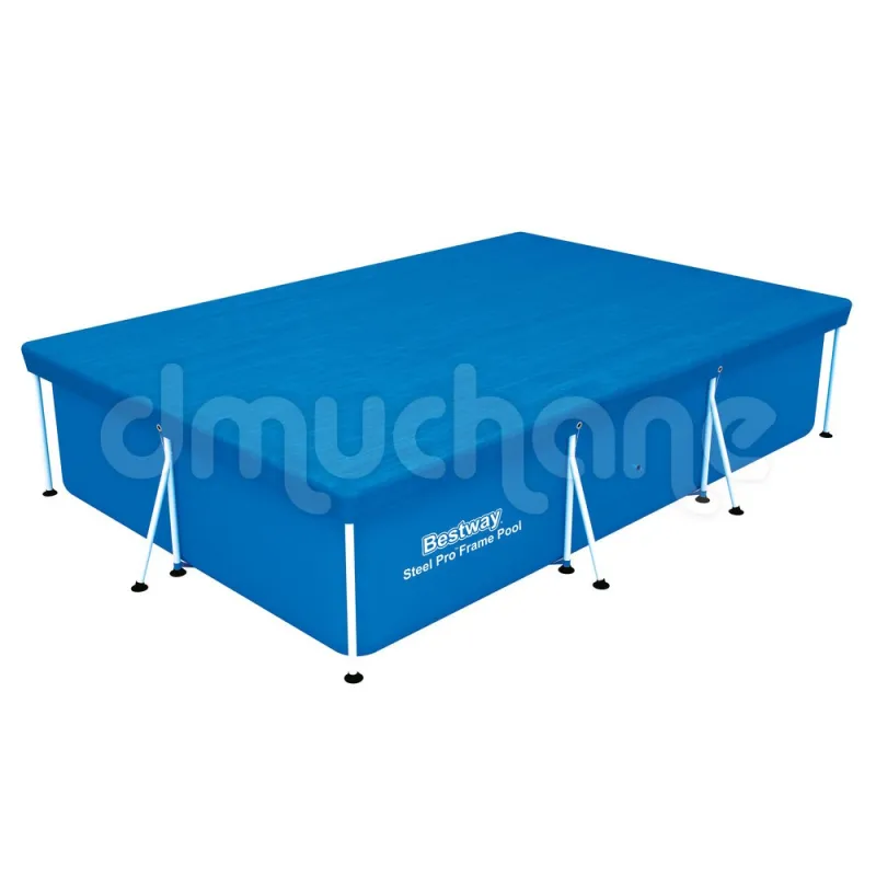 Easy-to-install pool cover for frame pool 300 x 201 cm