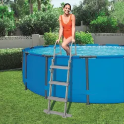 107 cm pool ladder made from durable material, weather-resistant for outdoor use