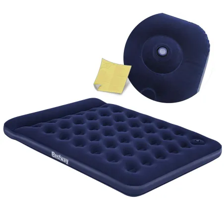 Double inflatable airbed 203x152x28 cm with built-in foot pump, Bestway 67226