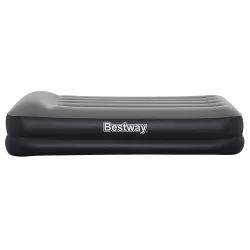 Inflatable airbed with soft-touch cover, great for bedroom use