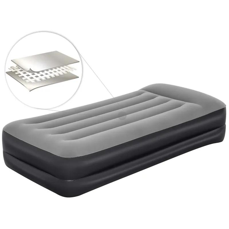 Inflatable airbed with electric pump, ideal for guests at home