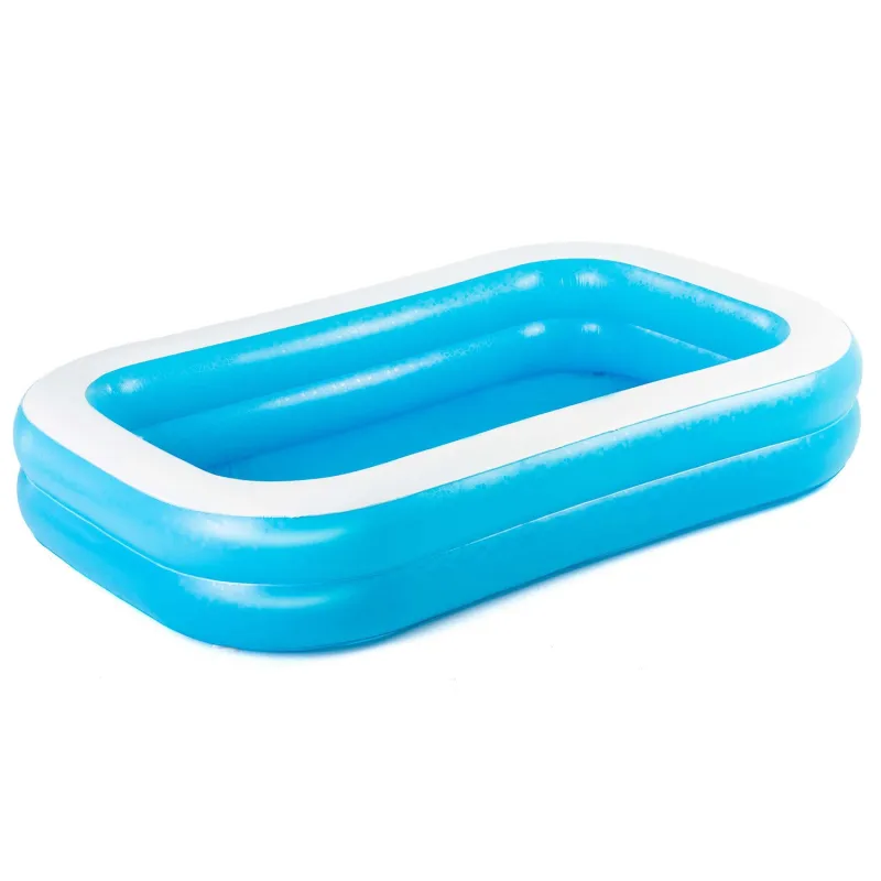 Blue inflatable pool, great for the garden