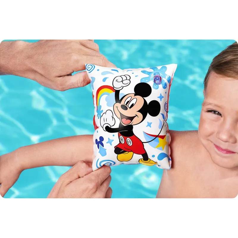 Blue Mickey swim armbands, perfect for water play and safety