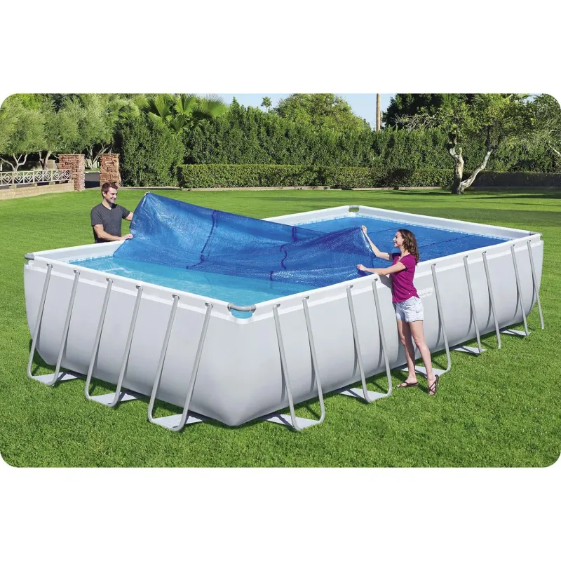 Solar cover for pools, stylish blue color, durable material