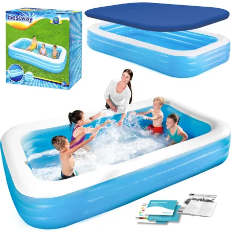 Inflatable family pool 305 x 183 x 56 cm 2-in-1, perfect for summer fun