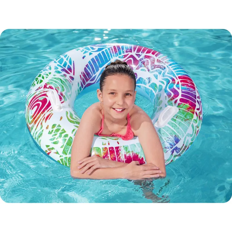 Blue inflatable ring perfect for children's water play activities
