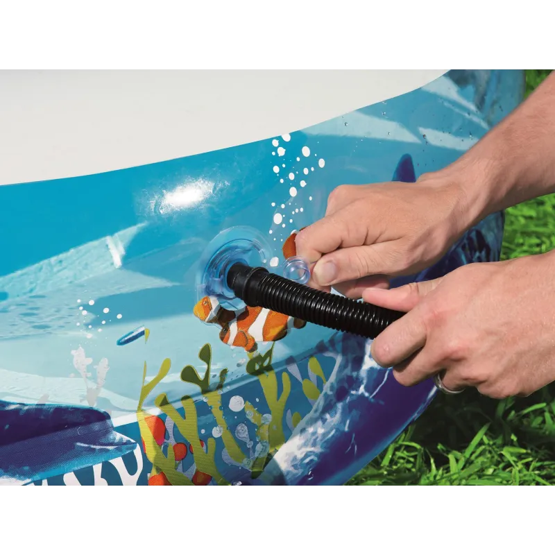 Inflatable pool with fish, made of durable material, easy to set up