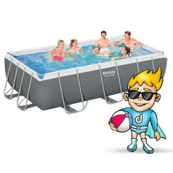 Stylish 11-in-1 frame pool 404 x 201 x 100 cm, perfect for outdoor relaxation