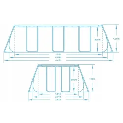 11-in-1 frame pool 404 x 201 x 100 cm, ideal for relaxing in the garden