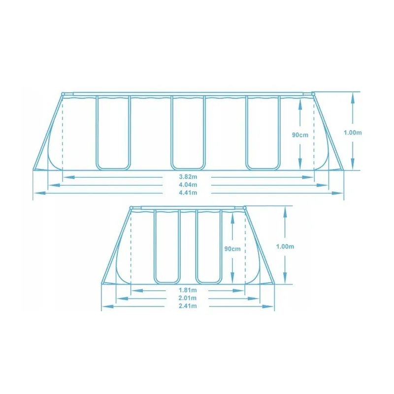 11-in-1 frame pool 404 x 201 x 100 cm, ideal for relaxing in the garden