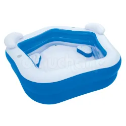 Colorful inflatable pentagon pool for outdoor fun