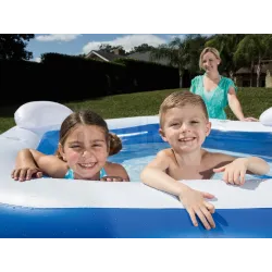 Fun inflatable pool for children in the garden