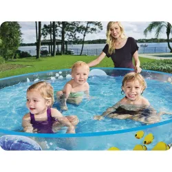 Blue garden pool, perfect for relaxing in your backyard
