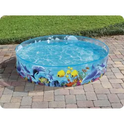 Garden pool with fish pattern, great for summer days