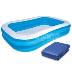 Inflatable family pool 262 x 175 x 51 cm with cover Bestway 54006, perfect for summer fun