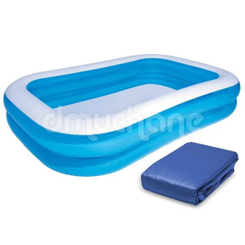 Inflatable family pool 262 x 175 x 51 cm with cover Bestway 54006, perfect for summer fun
