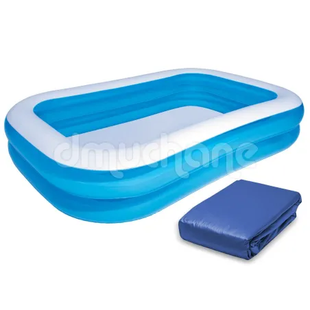Inflatable family pool 262 x 175 x 51 cm with cover Bestway 54006, perfect for summer fun