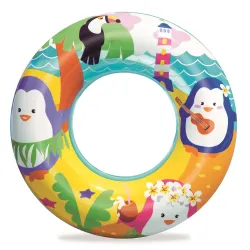 Inflatable beach ring, penguin design, perfect for water fun