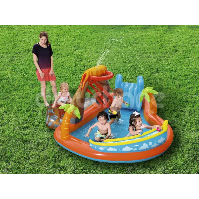 Lava Lagoon inflatable play center made of durable material, safe for children