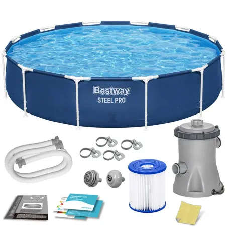 Garden frame pool 366 x 76 cm 7-in-1 set for summer fun
