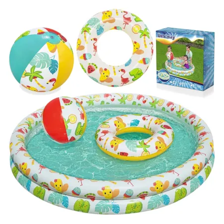 3in1 children's pool 122 x 20 cm with ring and ball, kids pool